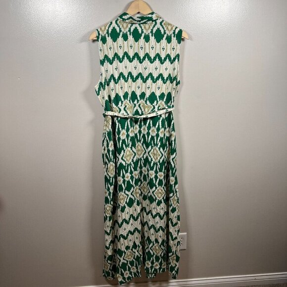 Anna Kay Eternity Maxi Dress Size Large Green Silk Blend Vacation Resort Cruise - Picture 3 of 11